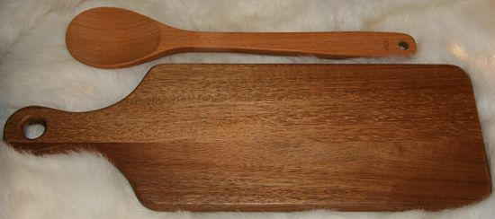 bread board and spoon